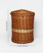 Handwoven Wicker Laundry Basket with Lid for Stylish and Organized Home Storage