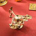 Brass Elegant Panch Aarti With Handle (6.5 Inch) Vedansh Craft