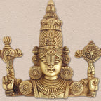 Brass Tirupati Balaji/Venkateshwar Face Wall Hanging (9 Inch) Vedansh Craft