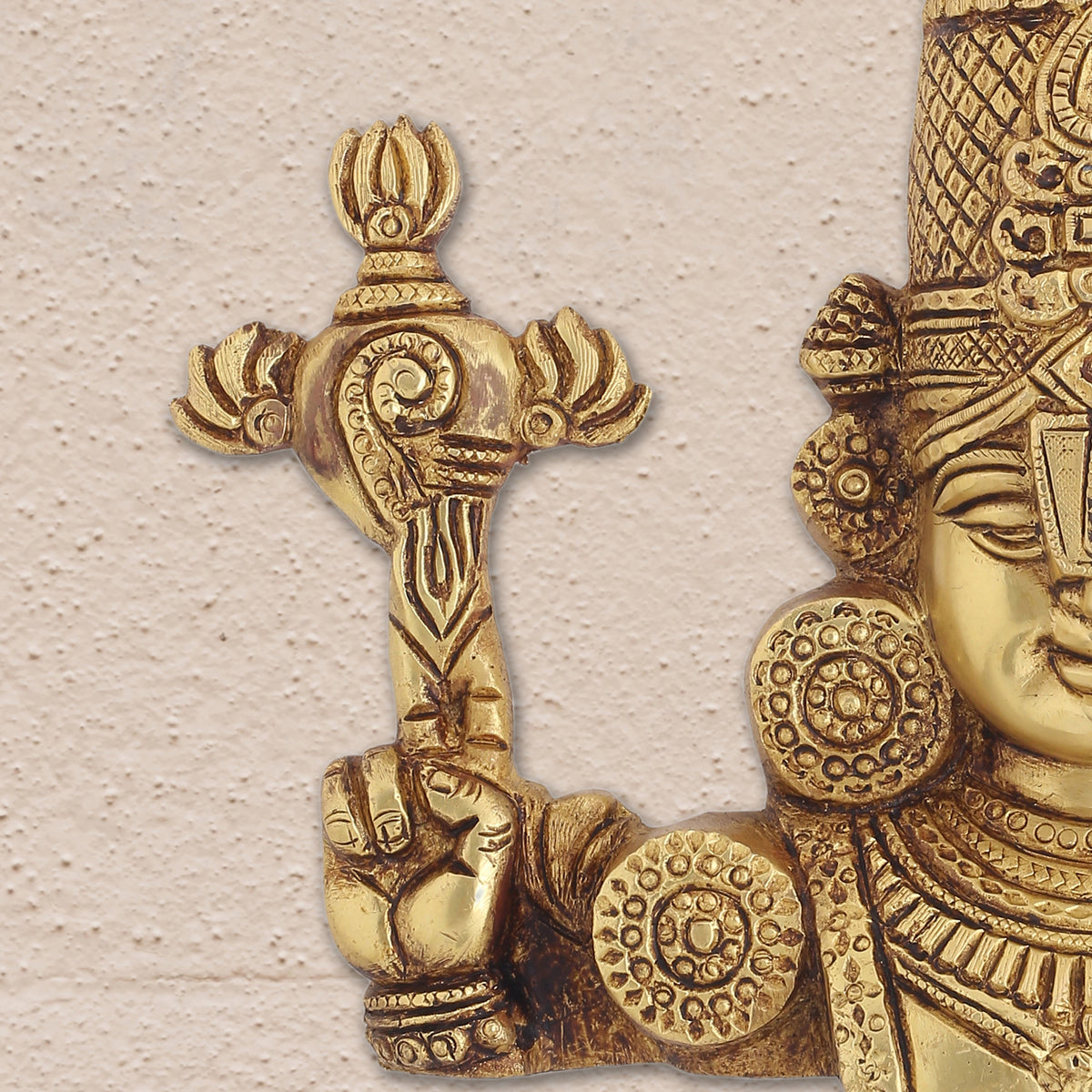 Brass Tirupati Balaji/Venkateshwar Face Wall Hanging (9 Inch) Vedansh Craft