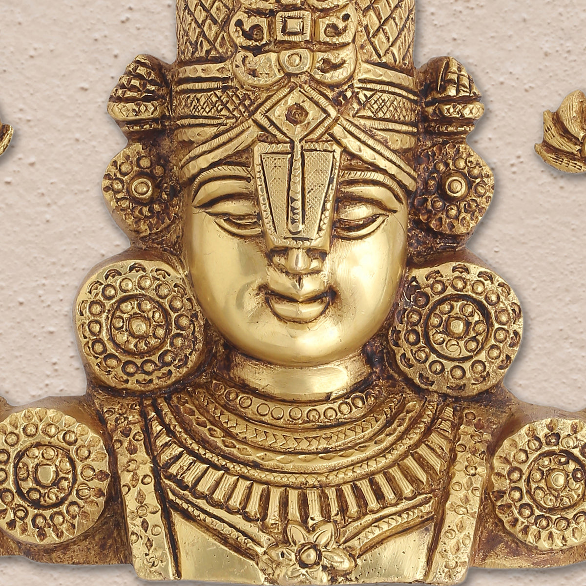 Brass Tirupati Balaji/Venkateshwar Face Wall Hanging (9 Inch) Vedansh Craft