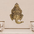 BRASS GANESHA FACE WITH BELL WALL HANGING (18 Inch) Vedansh Craft