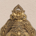 BRASS GANESHA FACE WITH BELL WALL HANGING (18 Inch) Vedansh Craft