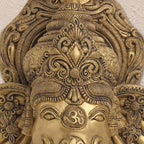 BRASS GANESHA FACE WITH BELL WALL HANGING (18 Inch) Vedansh Craft