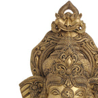 BRASS GANESHA FACE WITH BELL WALL HANGING (18 Inch) Vedansh Craft