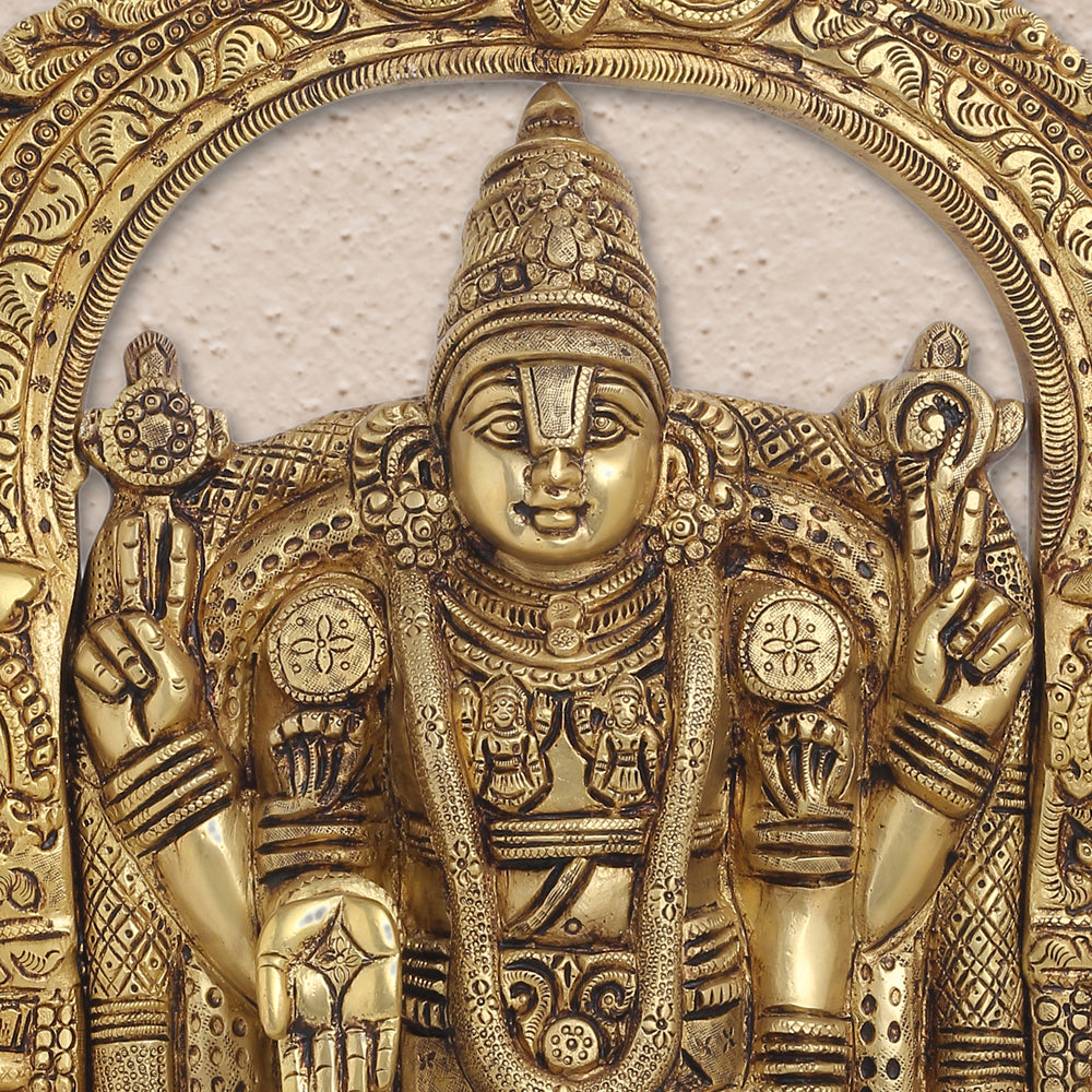 Brass Tirupati Balaji/Venkateshwar Idol Wall Hanging In Frame (19.5 Inch) Vedansh Craft