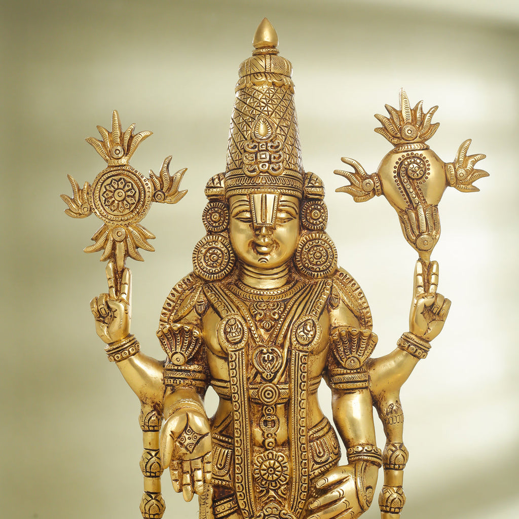Brass Tirupati Balaji/Venkateshwar Idol (23 Inch) Vedansh Craft