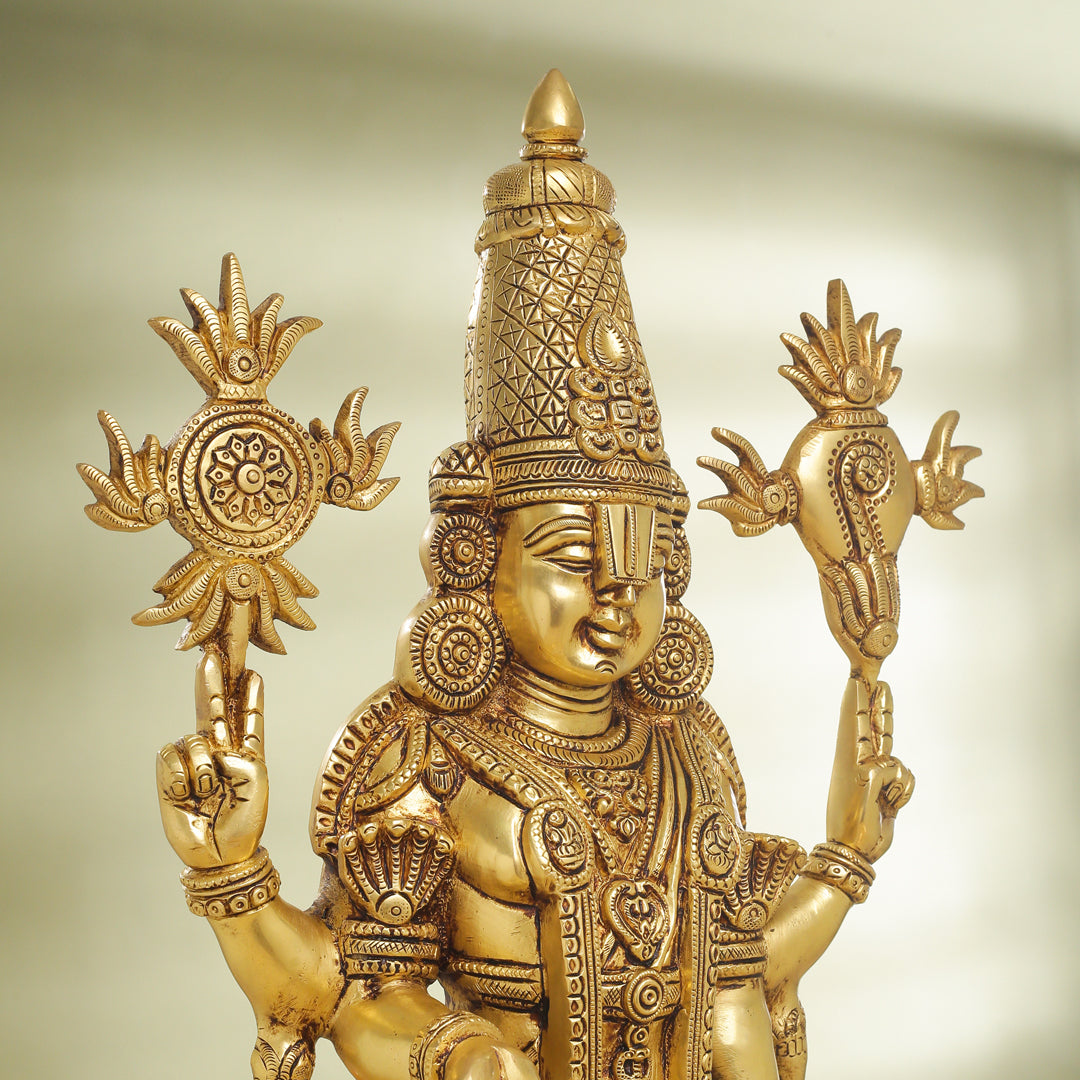 Brass Tirupati Balaji/Venkateshwar Idol (23 Inch) Vedansh Craft