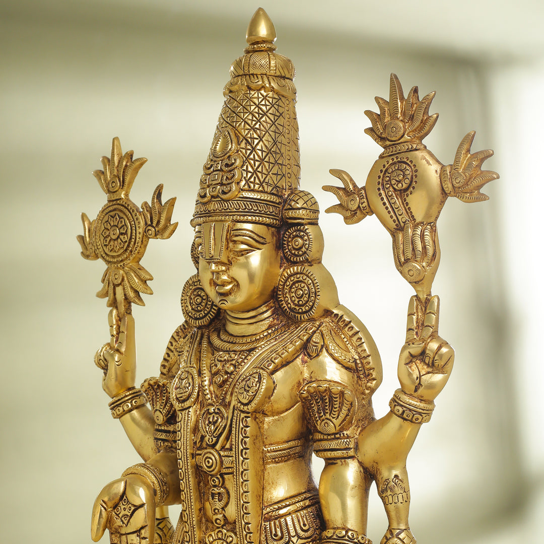 Brass Tirupati Balaji/Venkateshwar Idol (23 Inch) Vedansh Craft