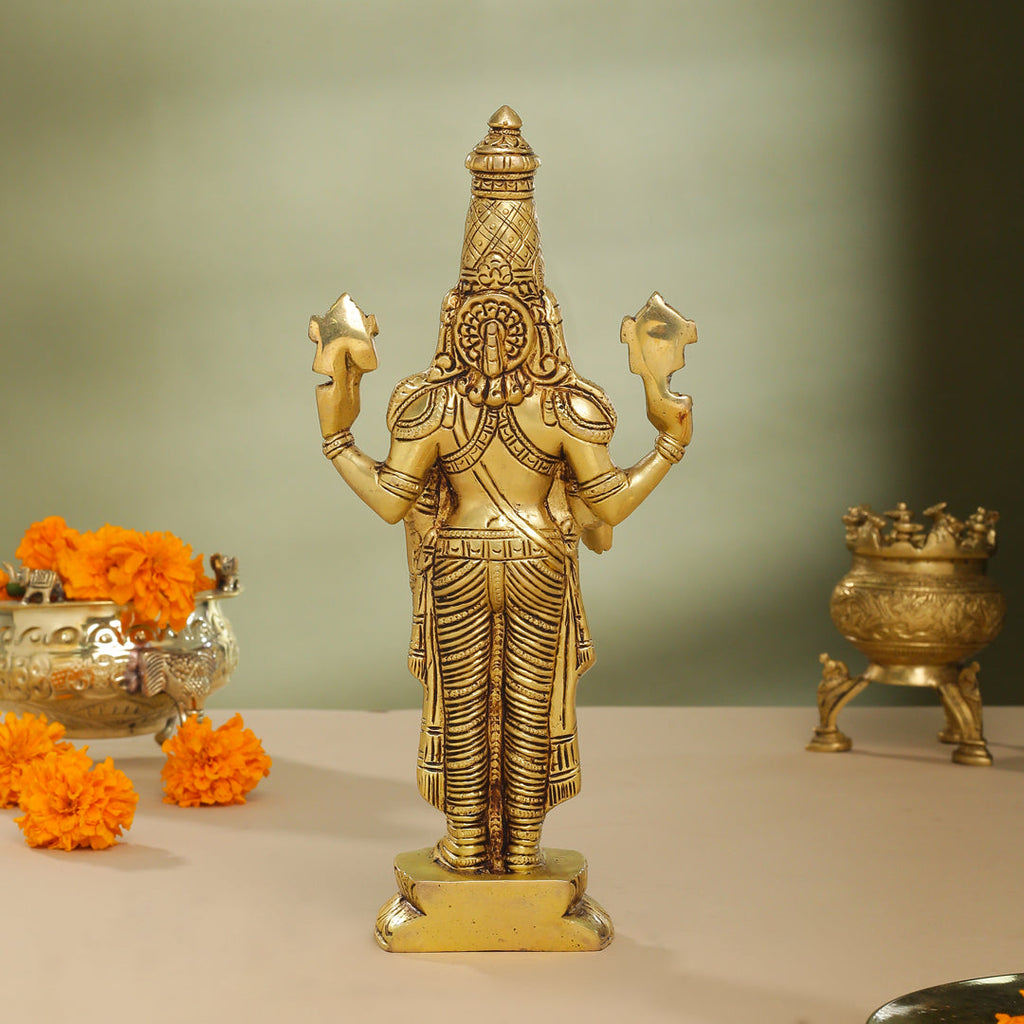 Brass Tirupati Balaji/Venkateshwar Idol Table Top (12 Inch) Vedansh Craft