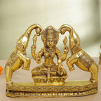 Brass Goddess Sitting Gaja Lakshmi Idol (7.5 Inch) Vedansh Craft