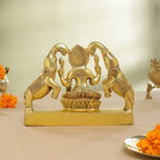 Brass Goddess Sitting Gaja Lakshmi Idol (7.5 Inch) Vedansh Craft