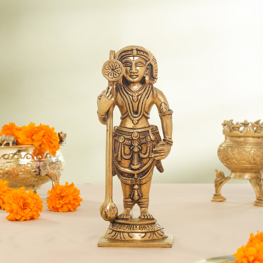 Brass Superfine Udupi Standing Krishna Idol (9 Inch) Vedansh Craft