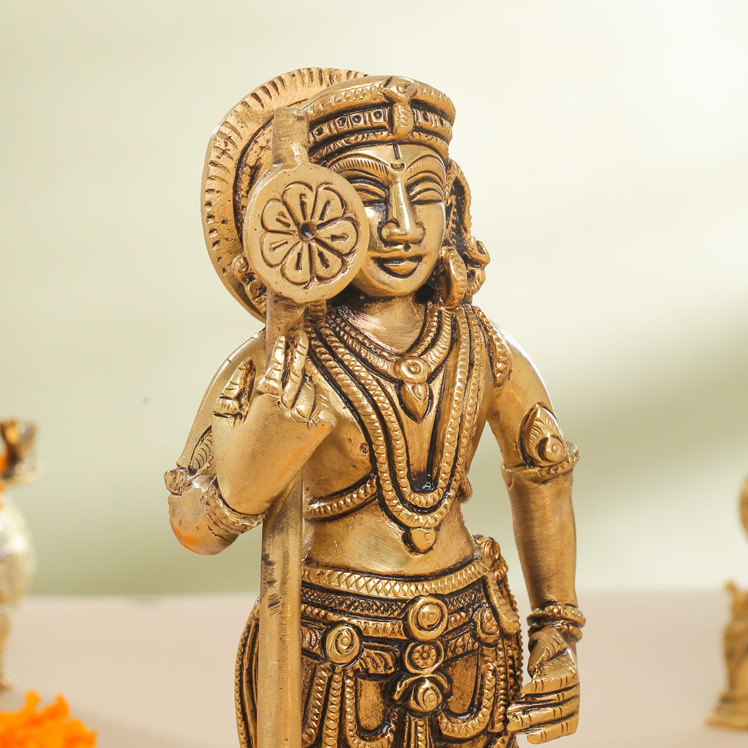 Brass Superfine Udupi Standing Krishna Idol (9 Inch) Vedansh Craft