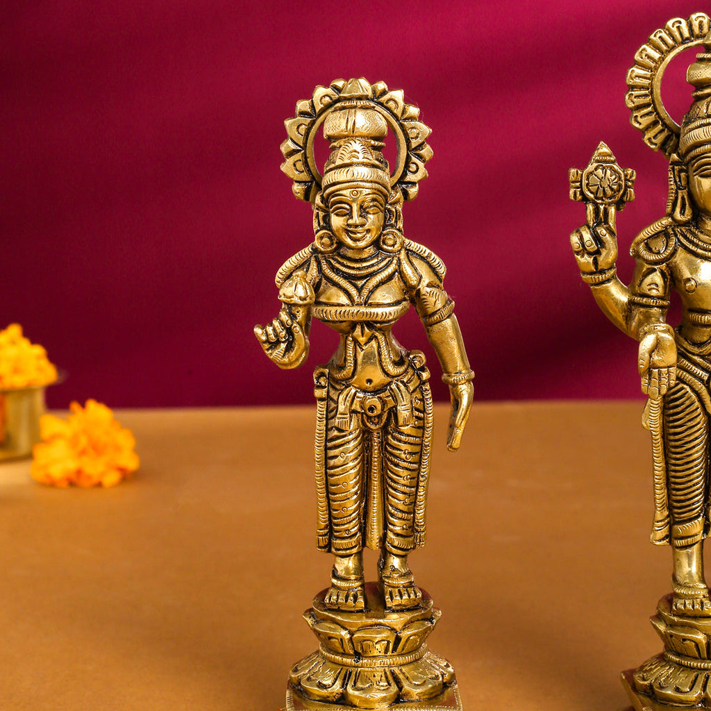 Brass Superfine Lord Balaji With Sri Devi And Bhudevi Idols Set Vedansh Craft