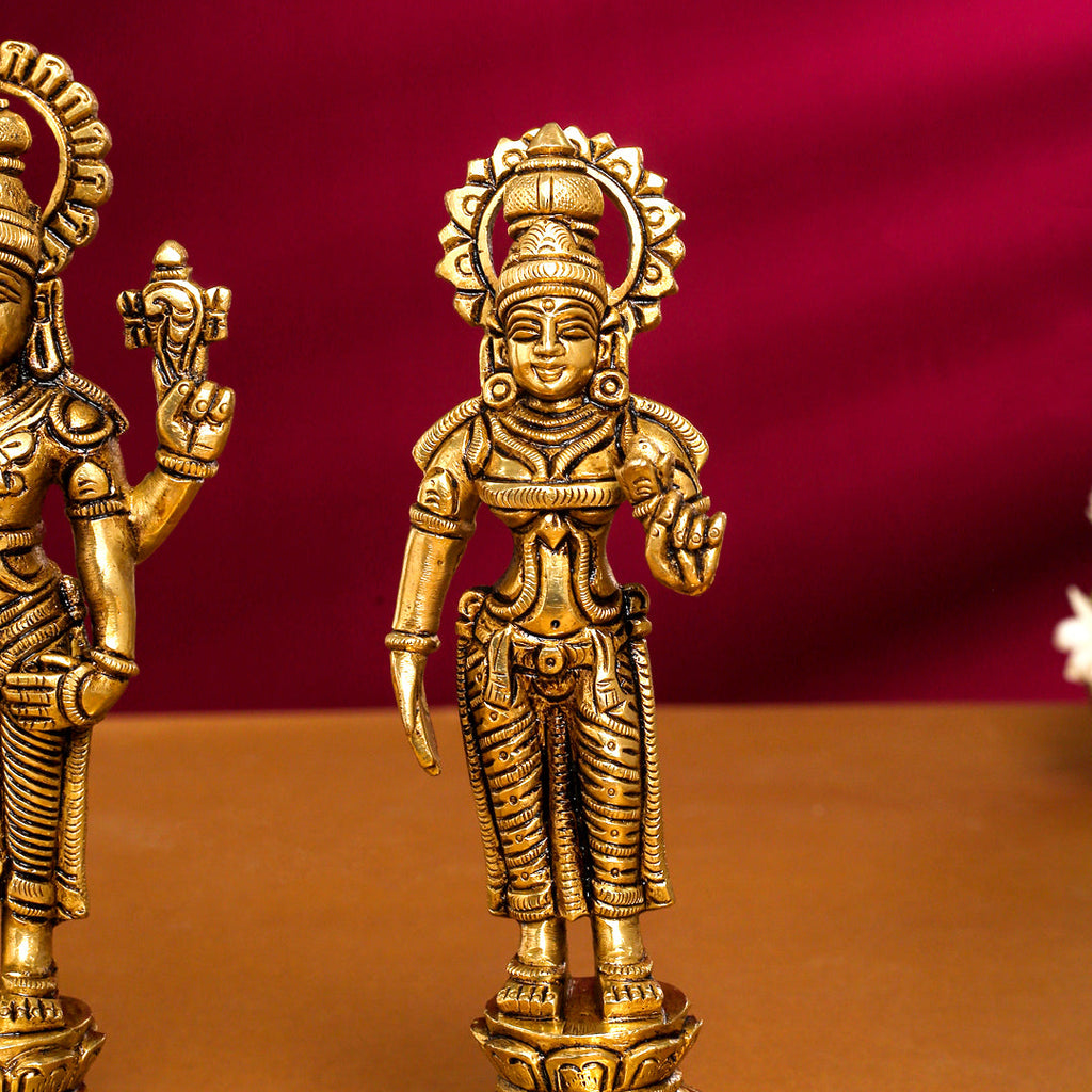 Brass Superfine Lord Balaji With Sri Devi And Bhudevi Idols Set Vedansh Craft