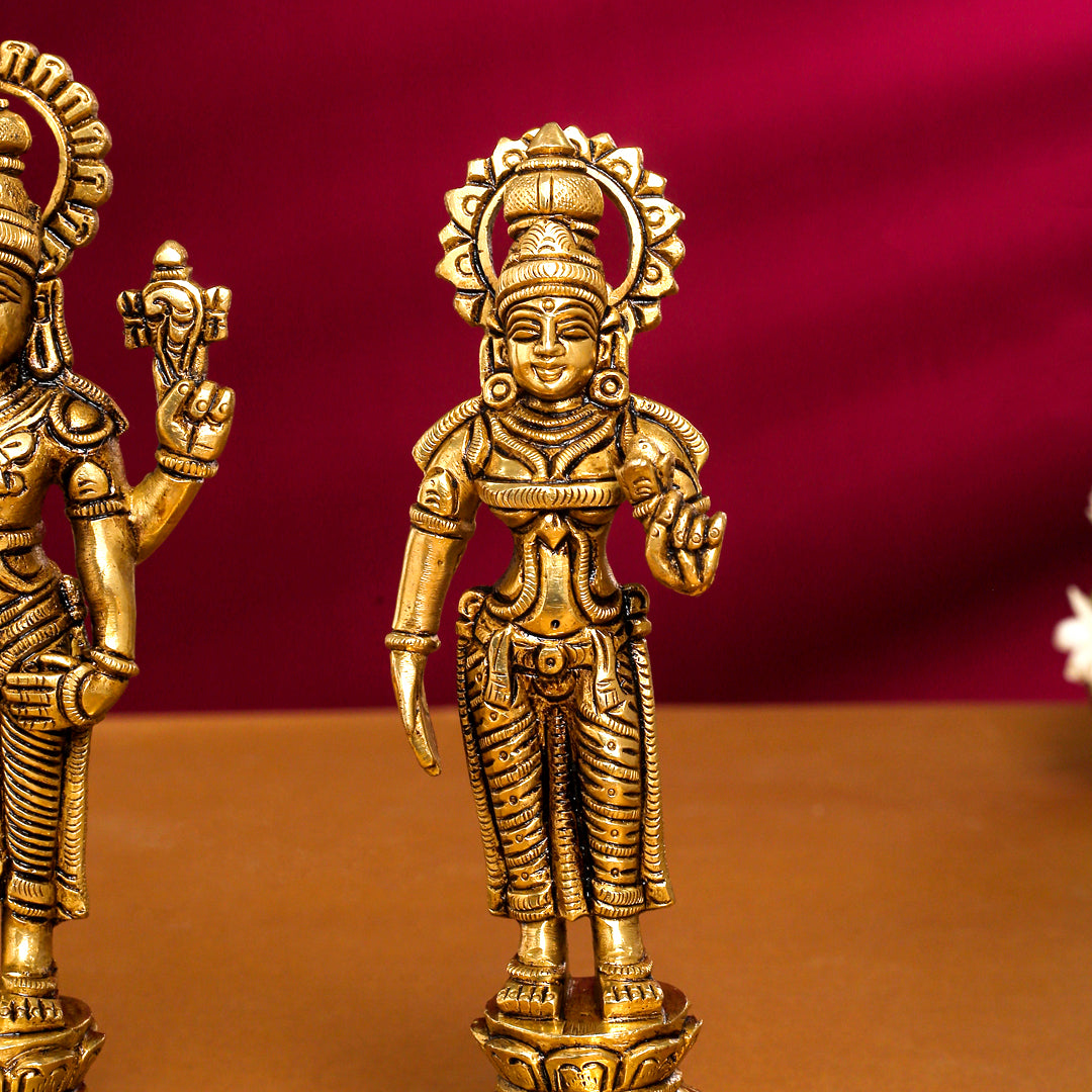 Brass Superfine Lord Balaji With Sri Devi And Bhudevi Idols Set Vedansh Craft