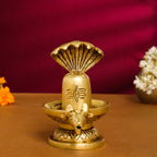 Brass Nandi Shivling/Shivlingam Idol (5 Inch) Vedansh Craft