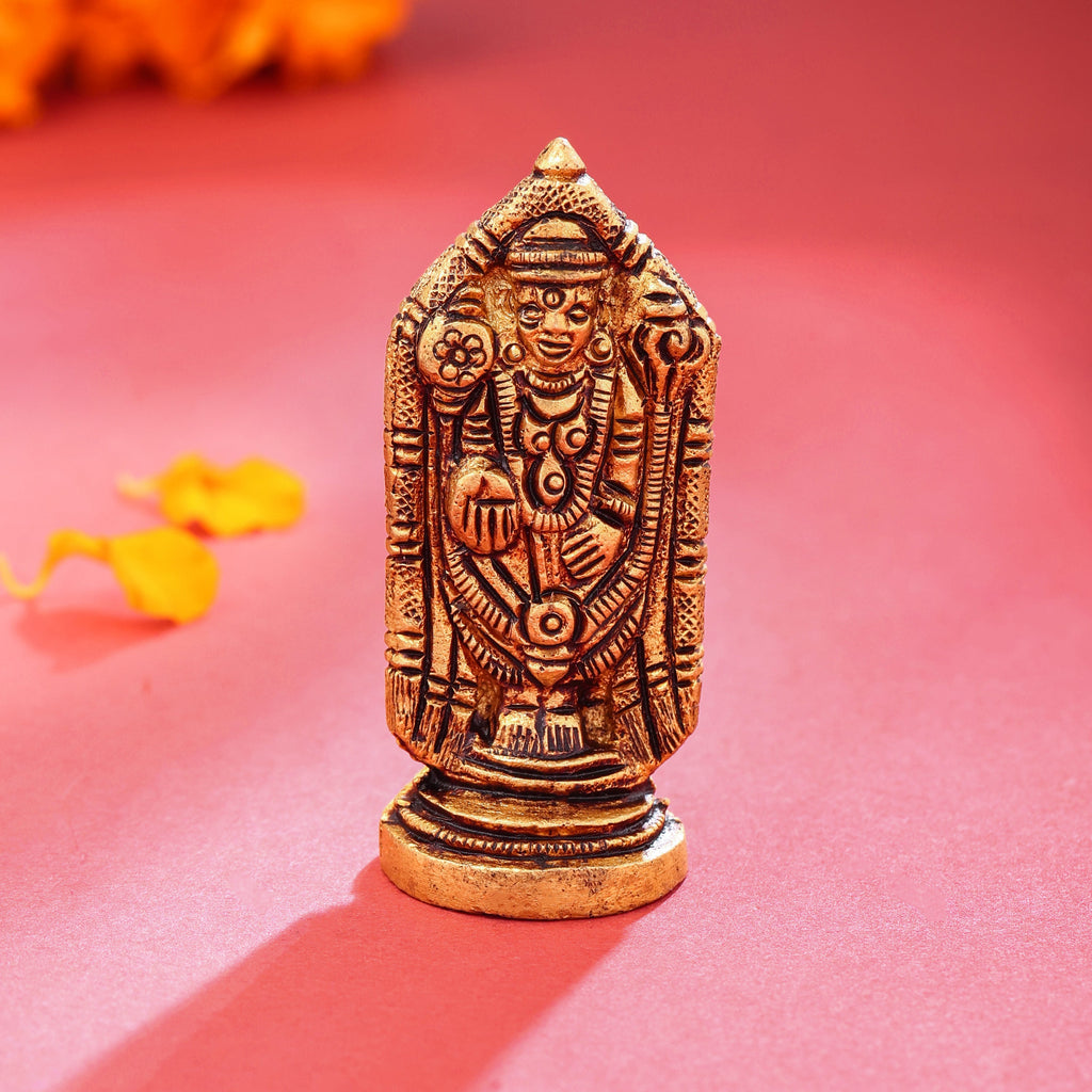 Brass Tirupati Balaji/Venkateshwar Idol (2.2 Inch) Vedansh Craft