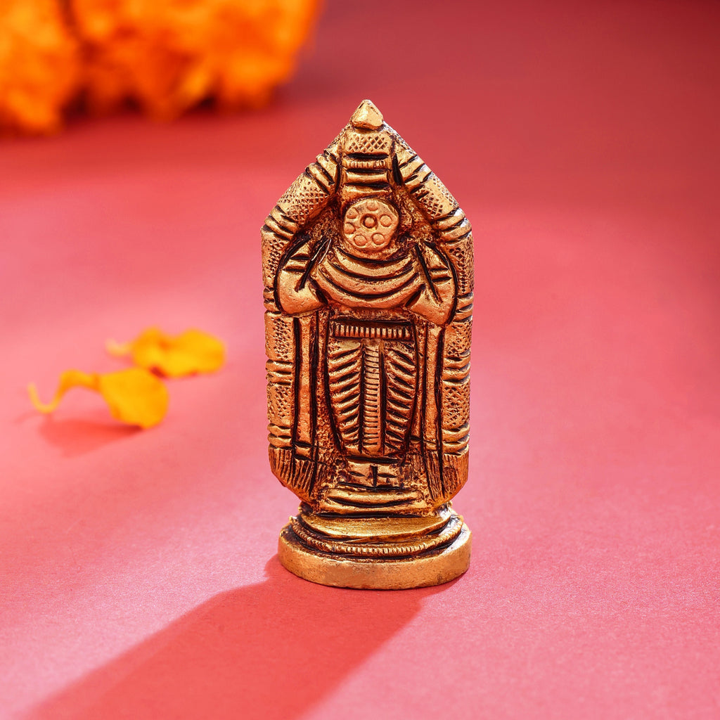 Brass Tirupati Balaji/Venkateshwar Idol (2.2 Inch) Vedansh Craft
