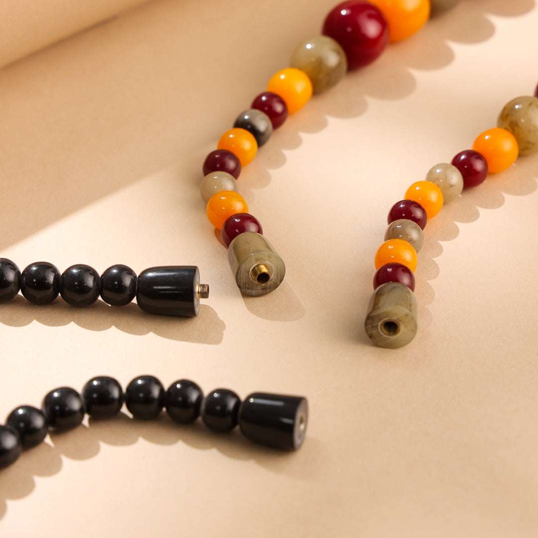 Resin Marble Bead Necklace Jewelry with Tribal Charm Vedansh Craft