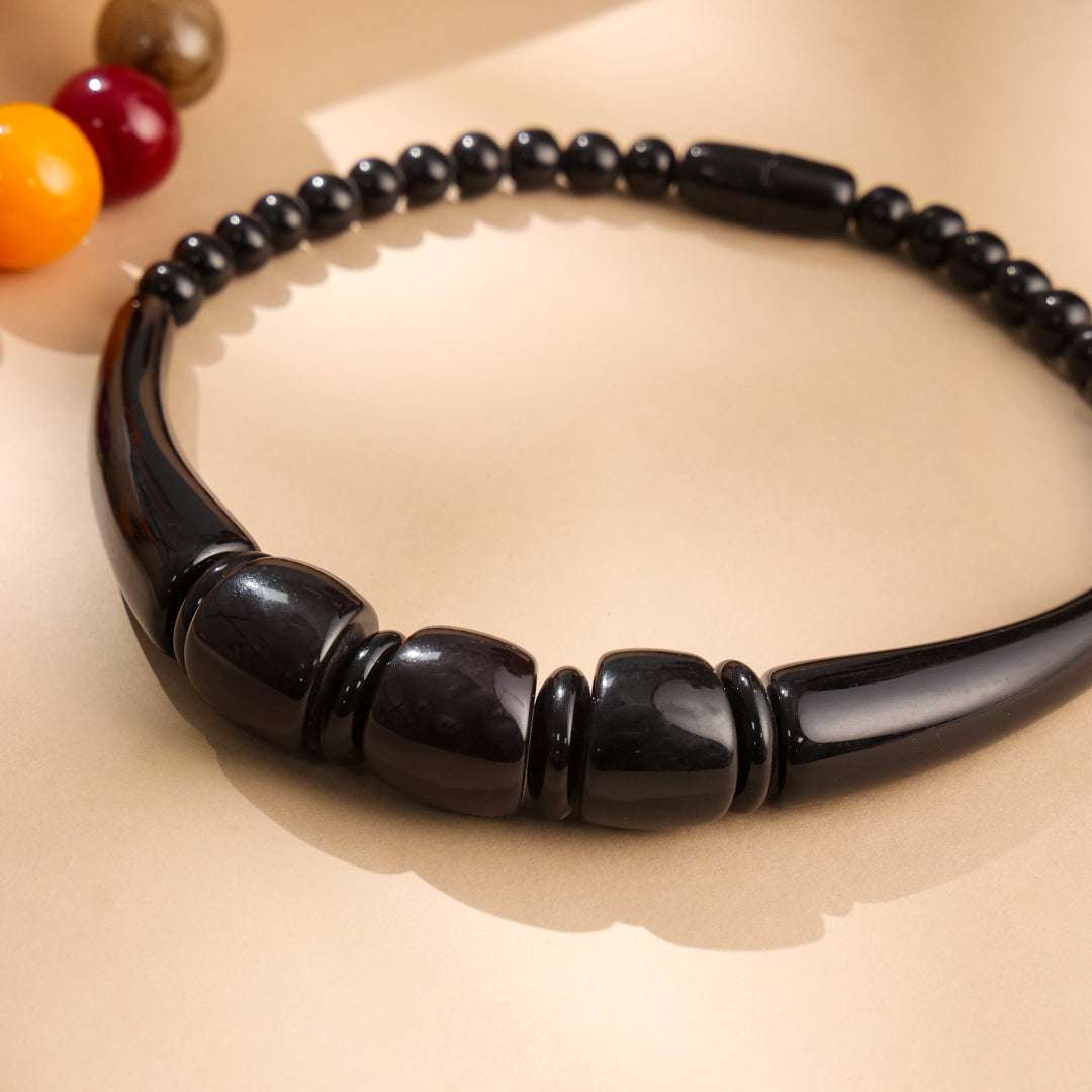 Resin Marble Bead Necklace Jewelry with Tribal Charm Vedansh Craft