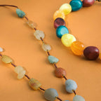 Resin Marble Bead Necklace Jewelry with Tribal Charm Vedansh Craft