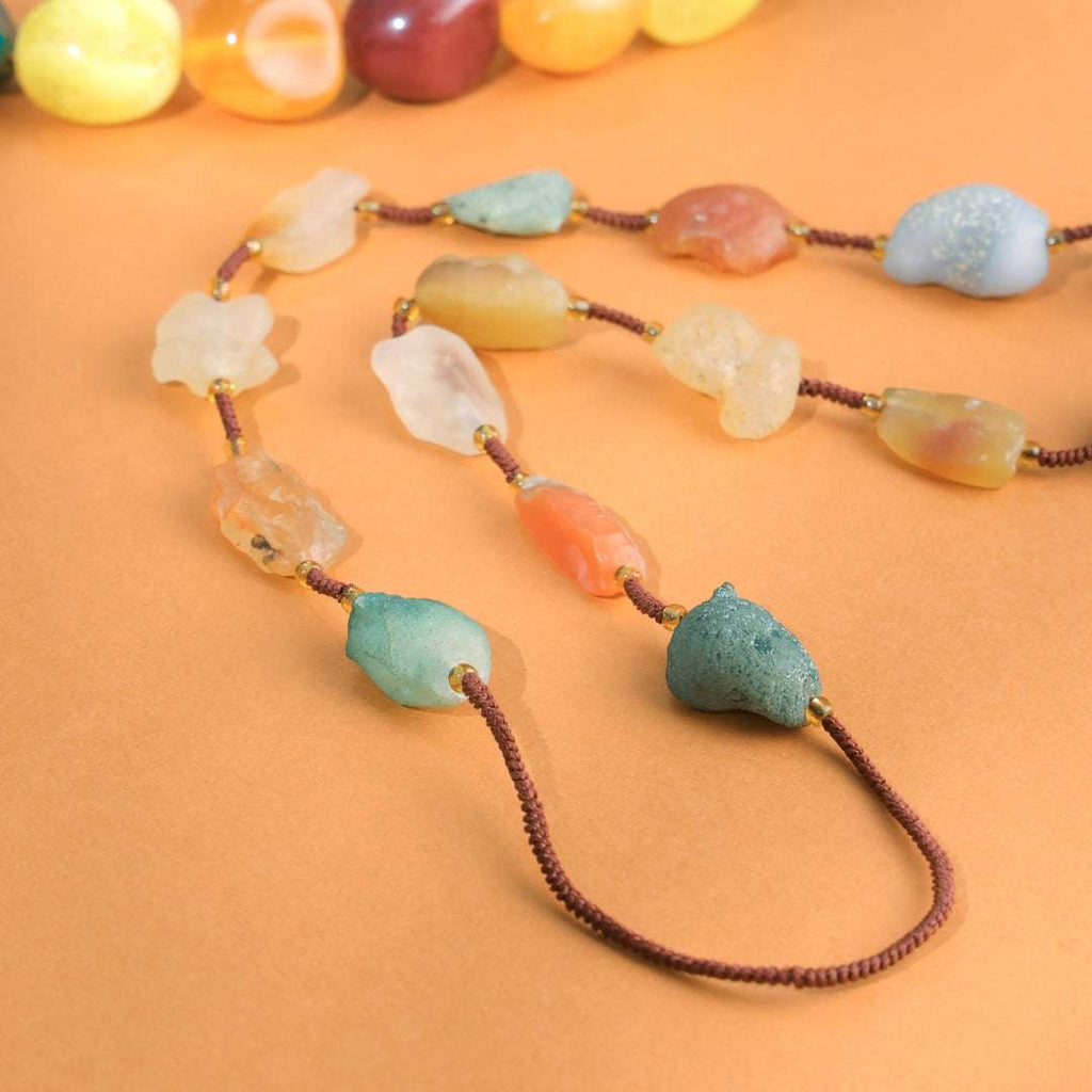 Resin Marble Bead Necklace Jewelry with Tribal Charm Vedansh Craft