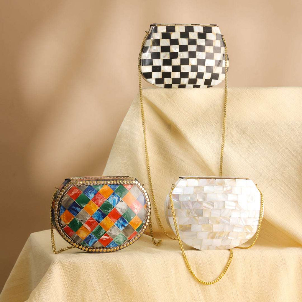 Handcrafted Mosaic Metal Sling Bag Vedansh Craft