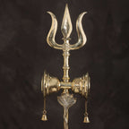 Brass Divya Trishul On Naag with Damru Vedansh Craft