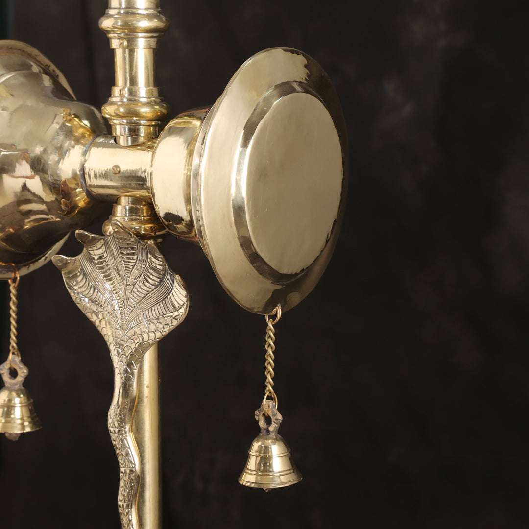 Brass Divya Trishul On Naag with Damru Vedansh Craft