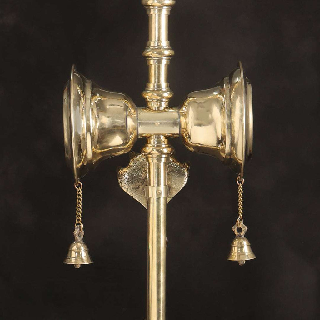 Brass Divya Trishul On Naag with Damru Vedansh Craft