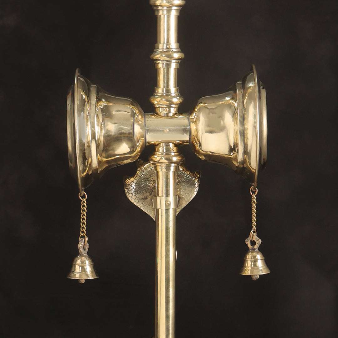 Brass Divya Trishul On Naag with Damru Vedansh Craft