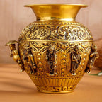 Brass Ashtalakshmi And Dashavatara Kodam / Kalash Vedansh Craft