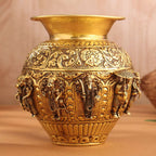 Brass Ashtalakshmi And Dashavatara Kodam / Kalash Vedansh Craft