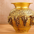 Brass Ashtalakshmi And Dashavatara Kodam / Kalash Vedansh Craft