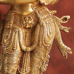 Brass Standing Deep lakshmi Idol – Traditional Diya Holder for Prosperity and Light (30 Inch)
