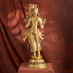 Brass Standing Deep lakshmi Idol – Traditional Diya Holder for Prosperity and Light (30 Inch)