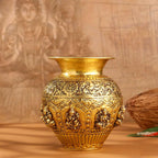Brass Ashtalakshmi And Dashavatara Kodam / Kalash Vedansh Craft