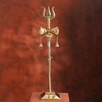 Handcrafted Brass Trishul with Damru & Bells Vedansh Craft