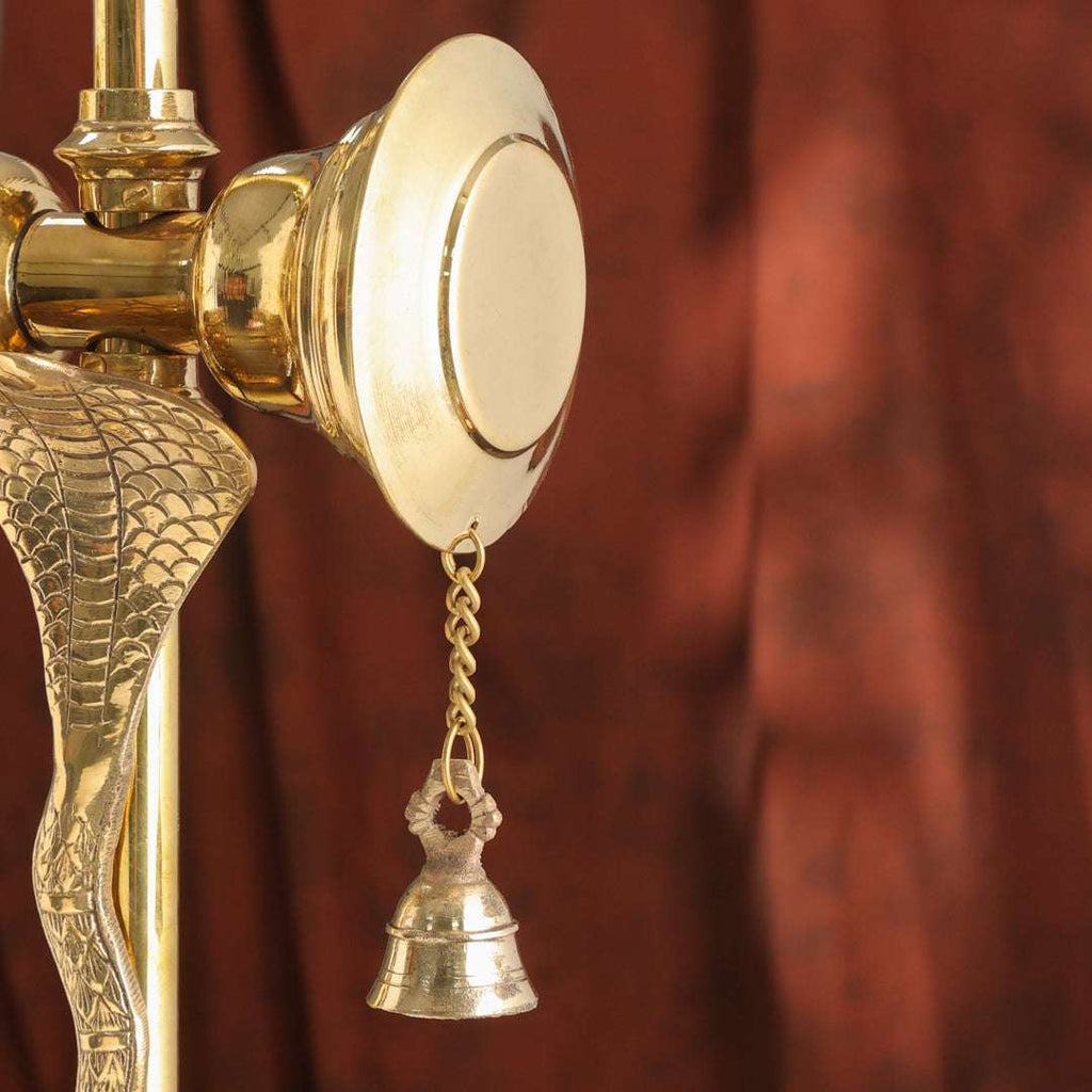 Handcrafted Brass Trishul with Damru & Bells Vedansh Craft