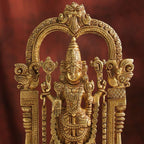 Brass Lord Venkateswara Idol with Arch | Traditional Tirupati Balaji Murti for Home Temple & Décor (13.2 Inch) Vedansh Craft