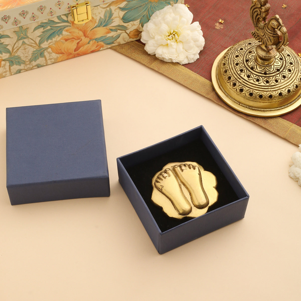 Brass Charan Paduka Gift Box/Hamper Vedansh Craft