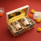Brass Hand Painted Glass Pair Corporate/Gift Hamper Vedansh Craft