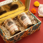 Brass Hand Painted Glass Pair Corporate/Gift Hamper Vedansh Craft
