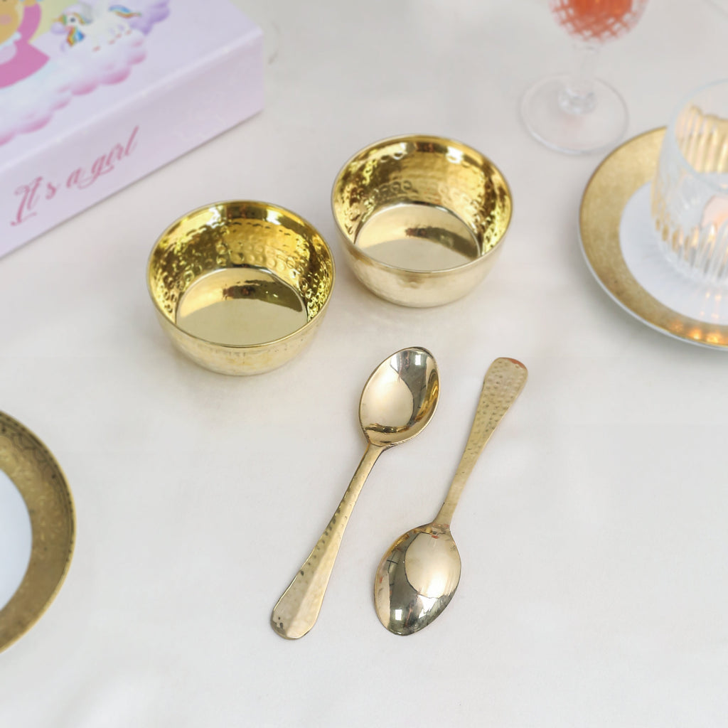 Brass Bowl Pair & Spoon Pair Baby Girl Gift Box Hamper Vedansh Craft