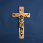 Brass Christian Cross Jesus Christ Wall Hanging (11 Inch) Vedansh Craft