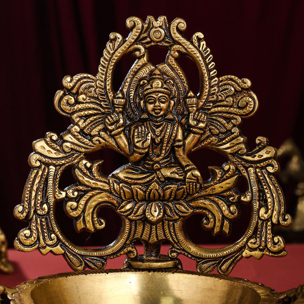 Brass Superfine Lakshmi Diya (9.8 Inch) Vedansh Craft