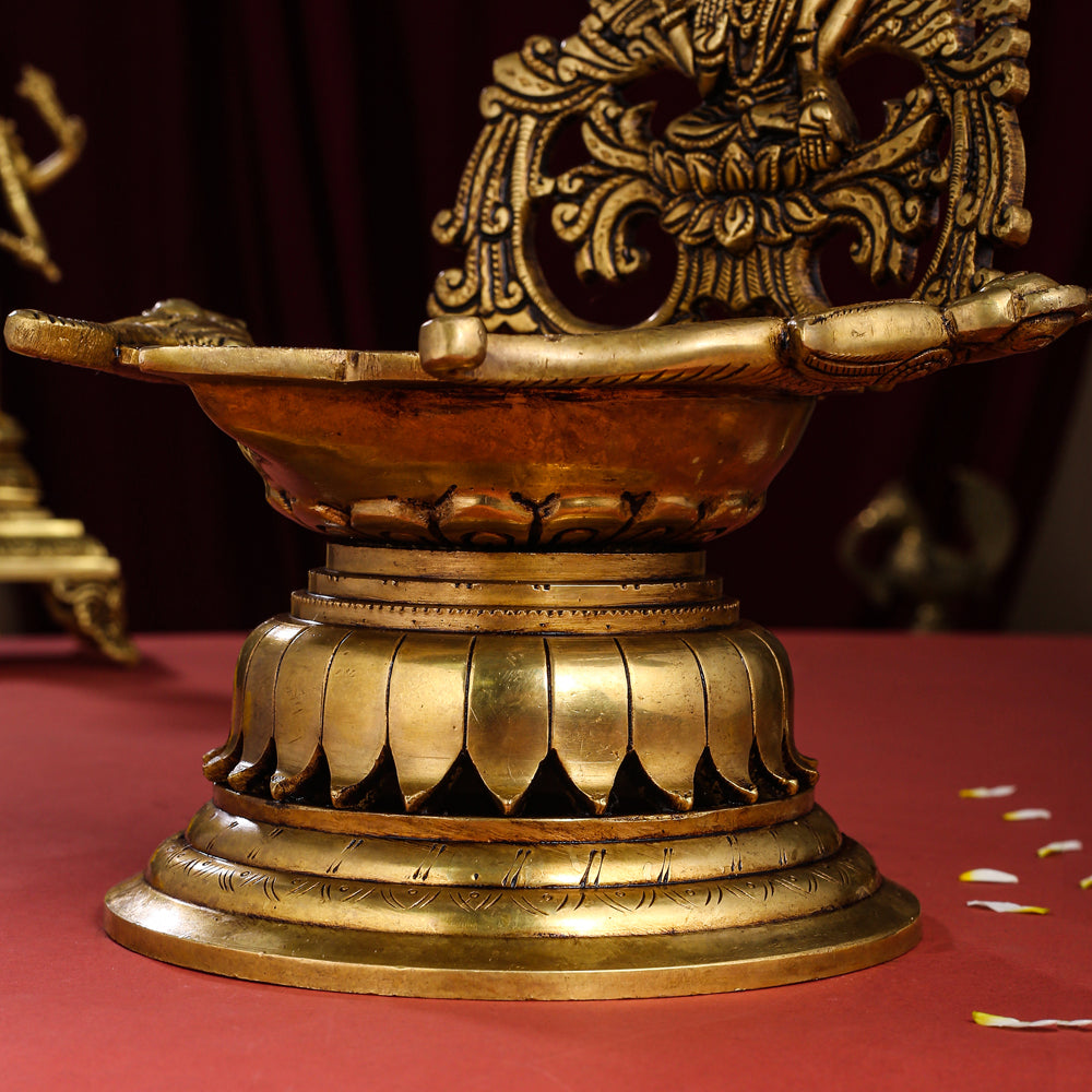 Brass Superfine Lakshmi Diya (9.8 Inch) Vedansh Craft