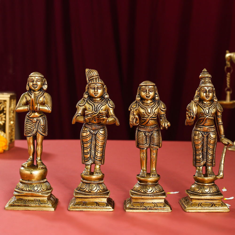 Brass Superfine Nalvar Idols Set (6 Inch) Vedansh Craft